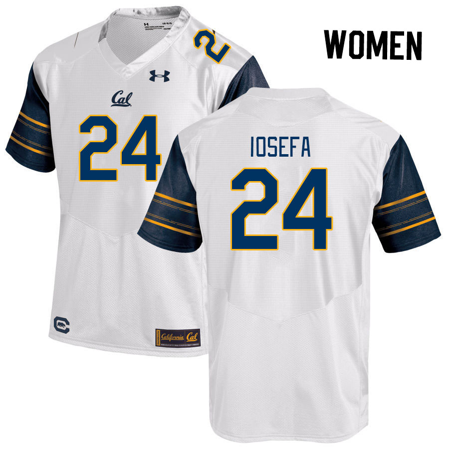 Women #24 Fatu Iosefa California Golden Bears College Football Jerseys Stitched Sale-White - Click Image to Close